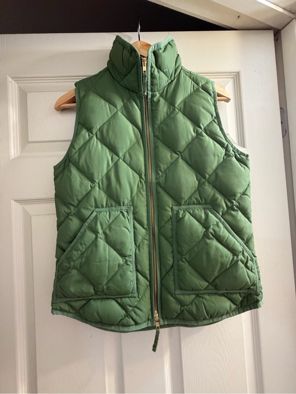 J. Crew Quilted Light Green Puffer Vest